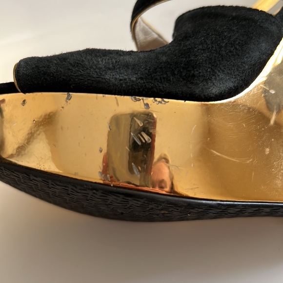 Michael Kors Gold and Black Suede Heels Size 6 - Picture 5 of 6